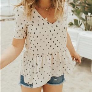 Carly Jean Los Angeles Isla Blouse - Ivory